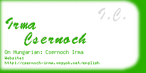 irma csernoch business card